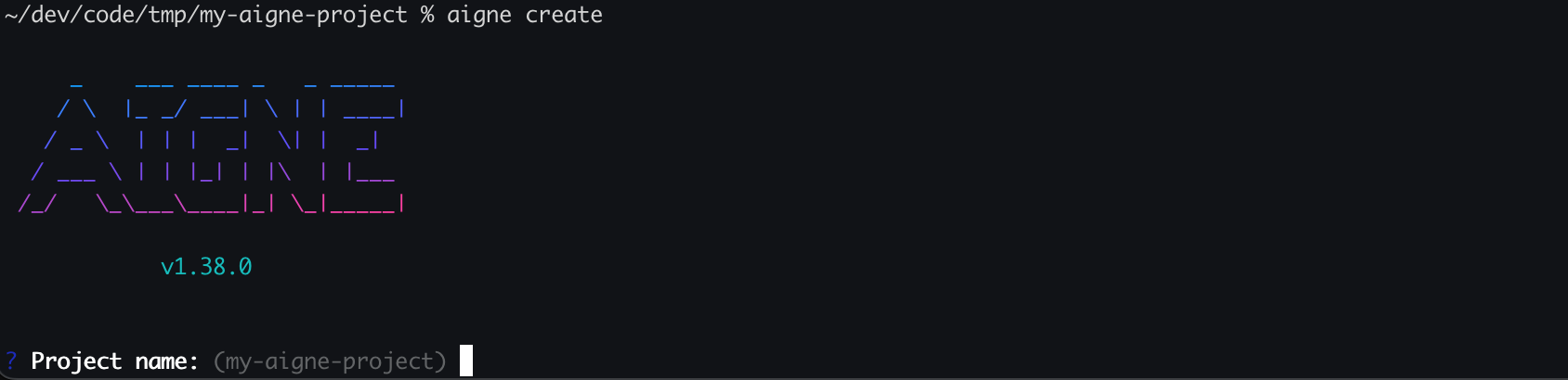 Interactive prompt for project name