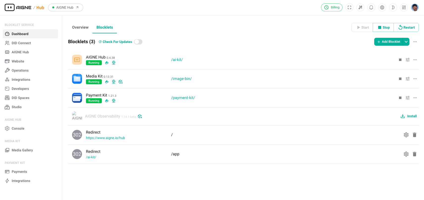 Blocklet Management Overview