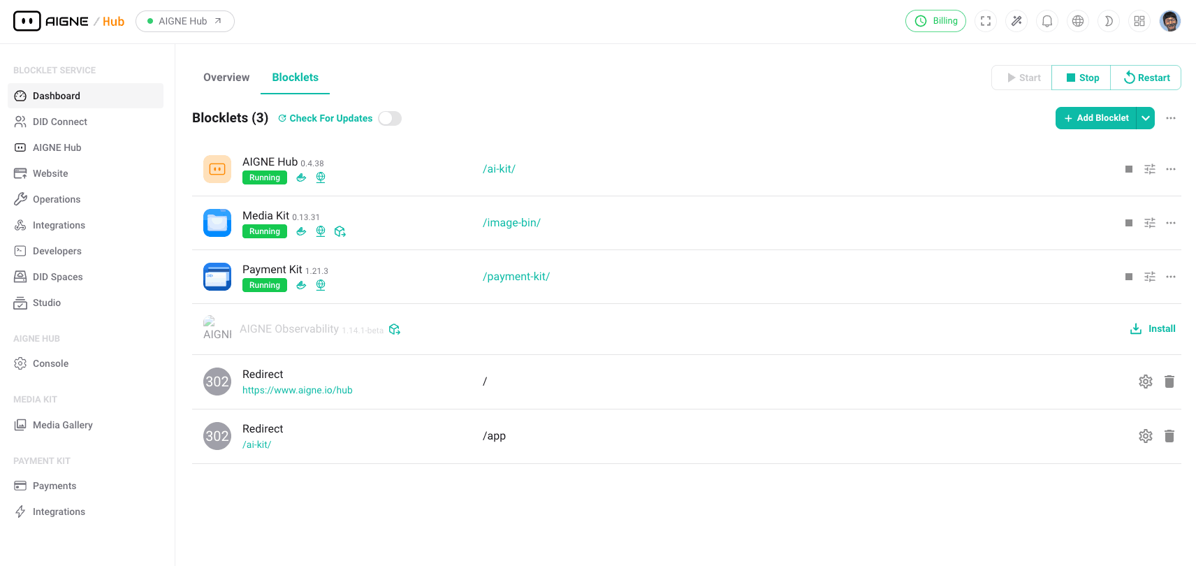 Blocklet Management Overview
