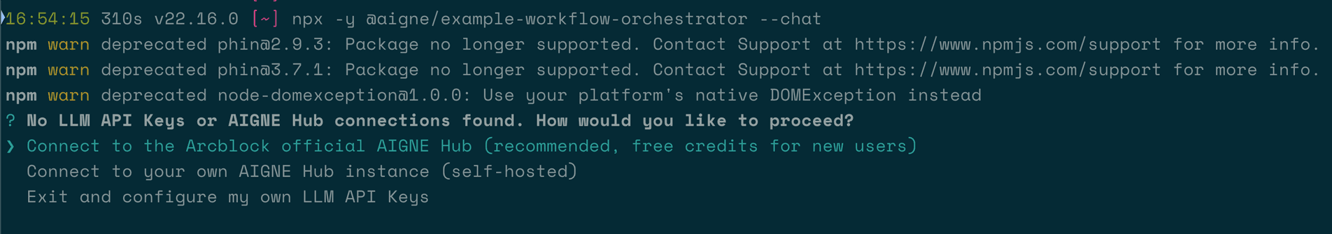 Initial prompt to connect an AI model