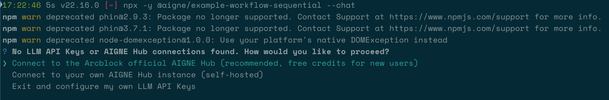 Initial prompt to connect an AI model