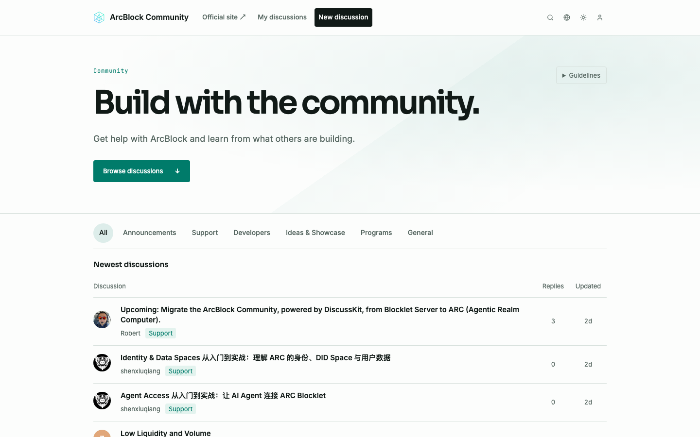 ArcBlock Community running on ARC