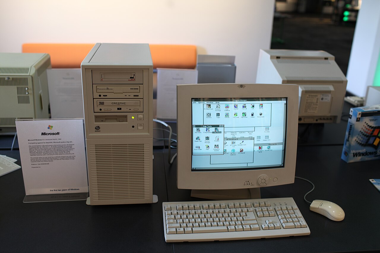 A personal computer running Windows 3.1.