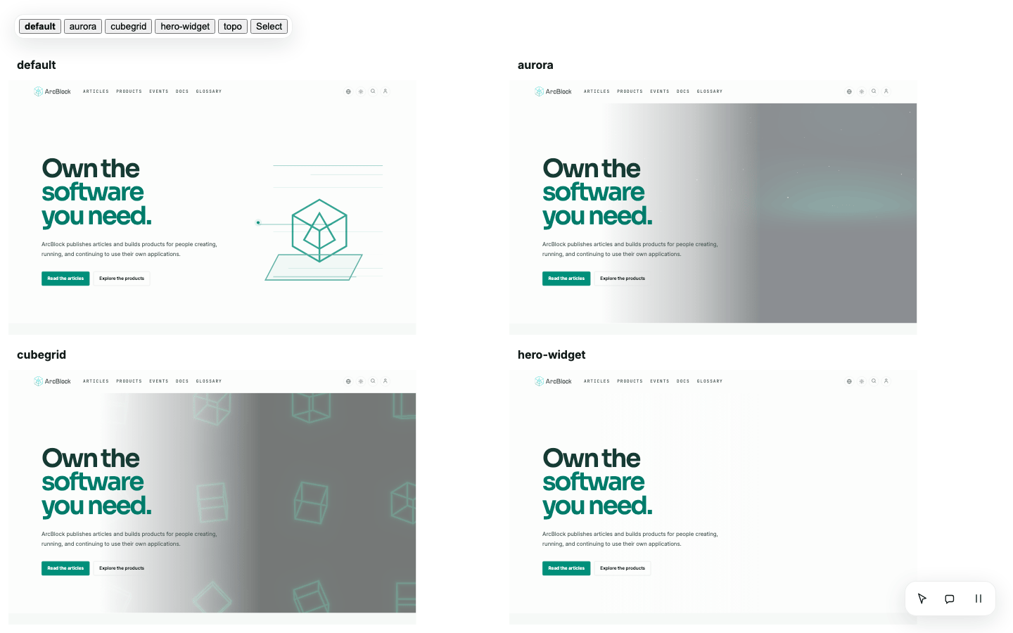 Homepage split grid